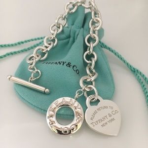 9.5" Extra Large Please Return to Tiffany Heart tag Toggle Bracelet